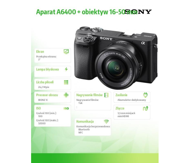 Sony ILCE A6400 + 16-50mm - 483101 - zdjęcie 2